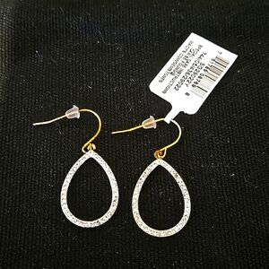 14kt YG over Sterling silver ooen tear drop earrings,  NEW